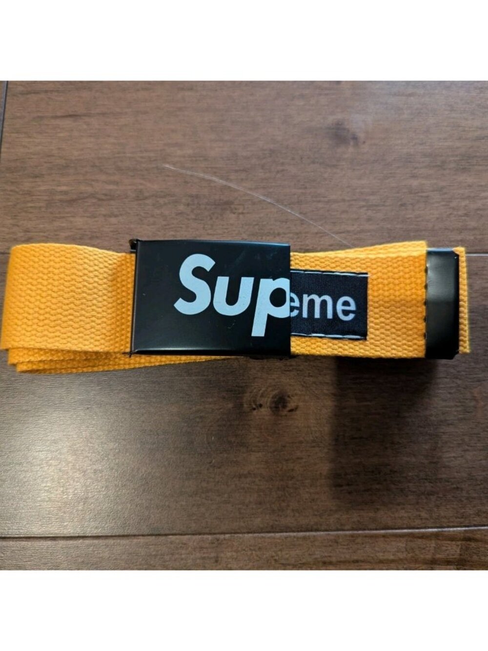 Supreme Yellow Web Belt Black Box Logo Buckle Adjustable Streetwear